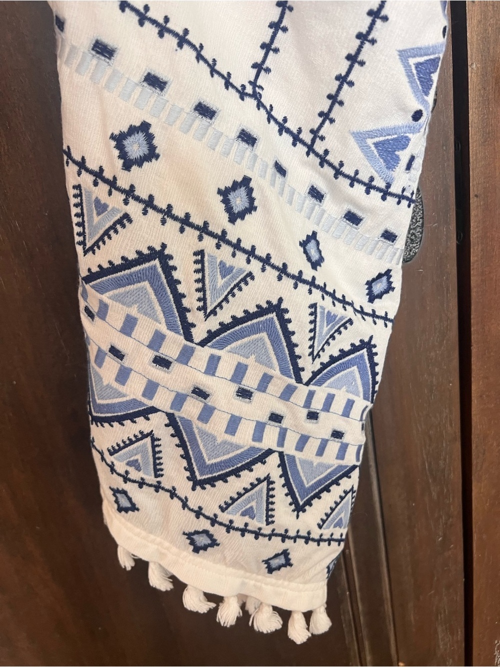 Skies Are Blue White Embroidered Tank with Braided Straps - Picture 4 of 4